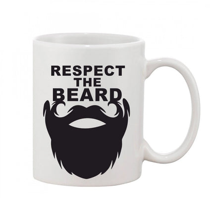 प्रिंटेड सिरेमिक कॉफी मग - 1 पीस, सफ़ेद, 11oz