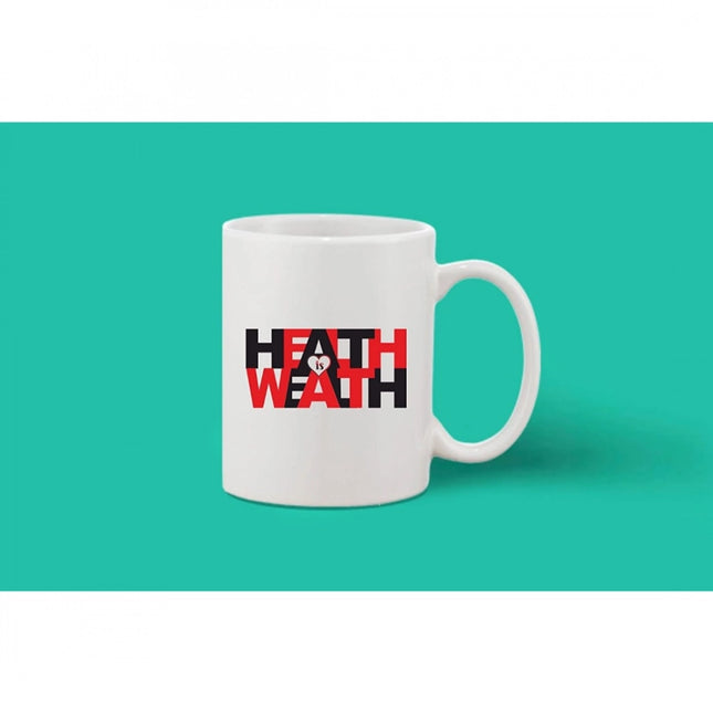 प्रिंटेड सिरेमिक कॉफी मग - 1 पीस, सफ़ेद, 11oz