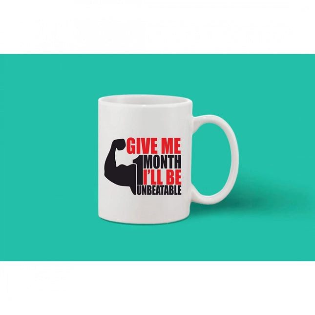 प्रिंटेड सिरेमिक कॉफी मग - 1 पीस, सफ़ेद, 11oz