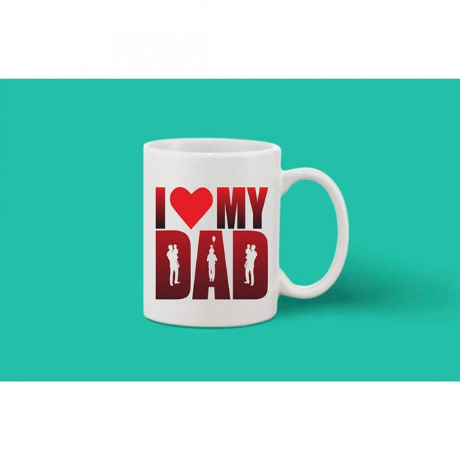 प्रिंटेड सिरेमिक कॉफी मग - 1 पीस, सफ़ेद, 11oz