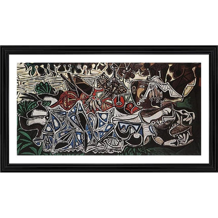 Young Ladies on the Banks of the Seine 1950 Painting With Wood Photo Frame (Multicolor)