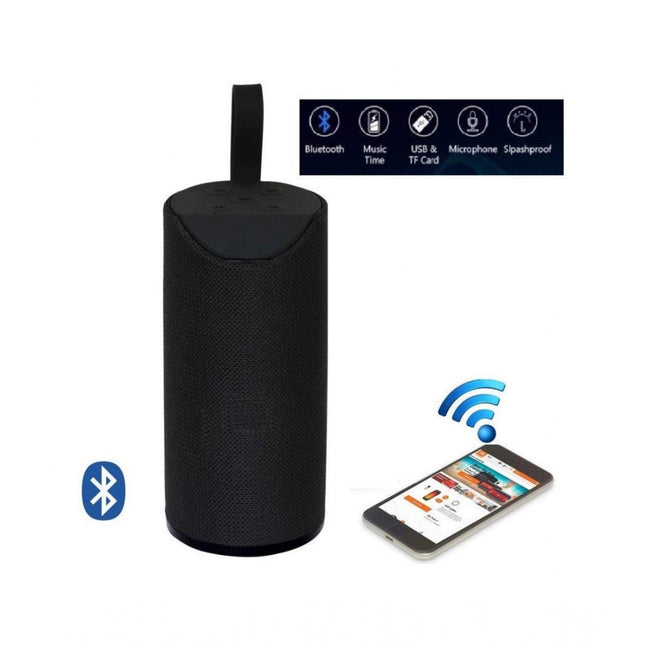 Plastic Rubber Wireless TG113 Bluetooth Speaker (Black)