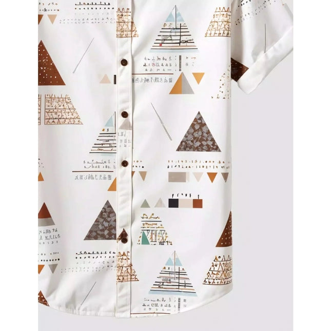 Men's Lycra Printed Half Sleeve Shirt and Shorts Set (White)