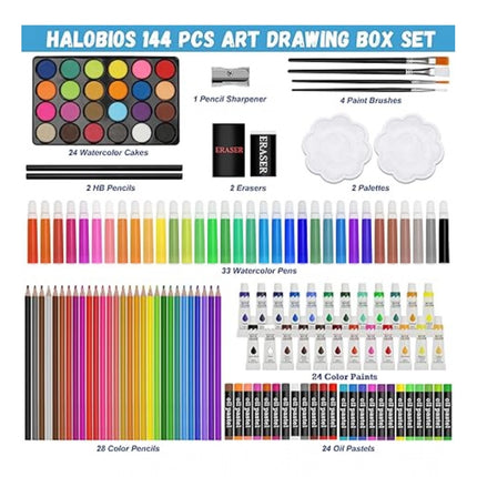 Plastic Deluxe Art Set Box 145Pcs (Multicolor)
